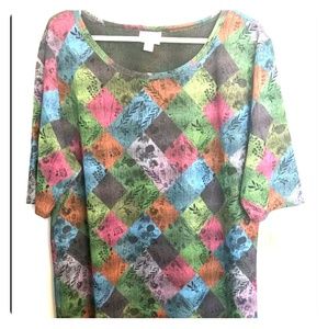 NWT Lularoe Julia 3XL Patchwork Multicolored